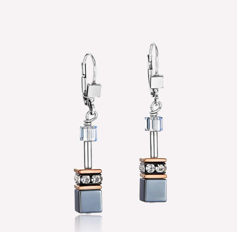 Coeur De Lion GeoCUBE® Ice Grey Earrings