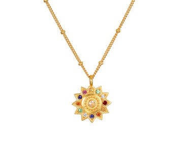 Satya Multi Gem Lotus Necklace