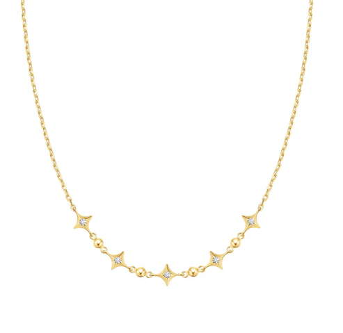 Ania Haie Gold Sparkling Star Station Necklace