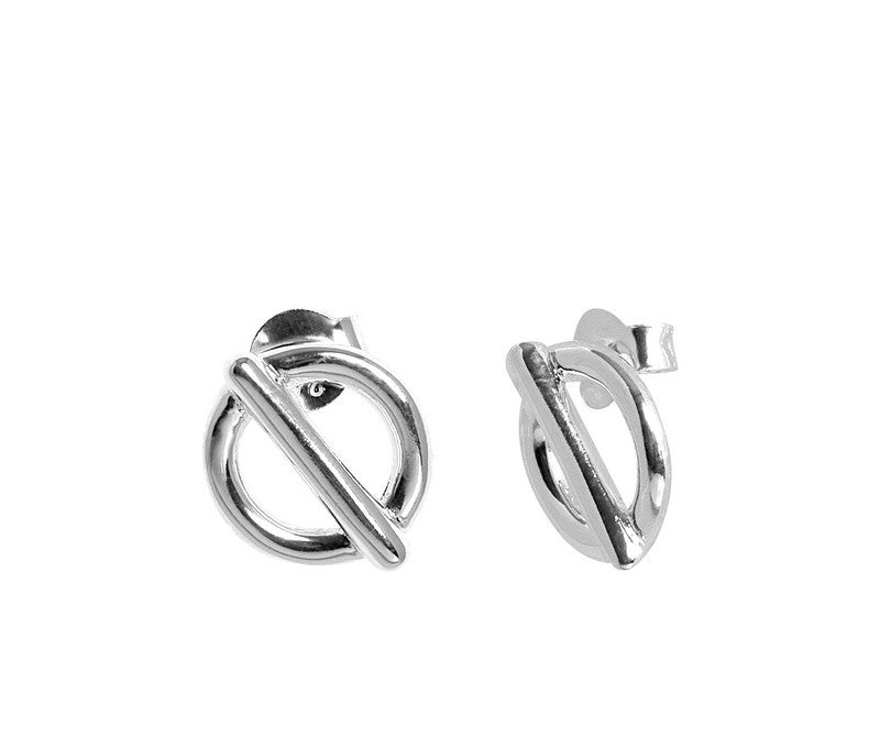Marseille Sterling Silver Circle Bar Studs