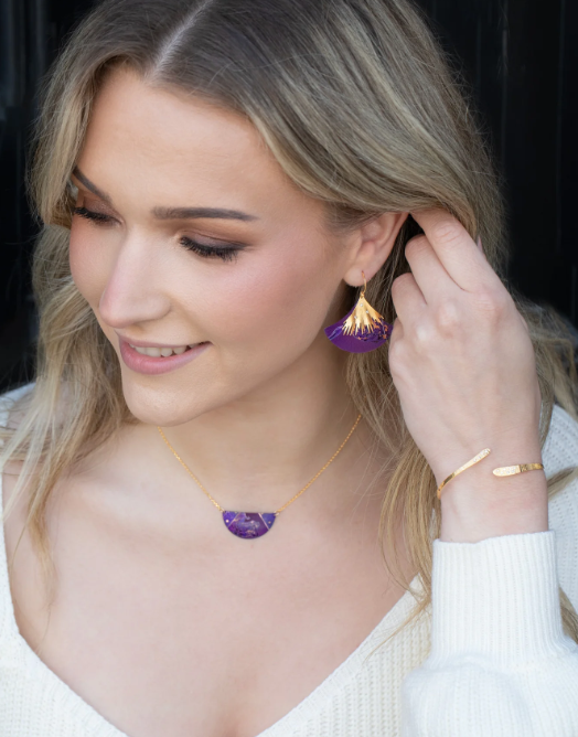 Holly Yashi Plum Aster Earrings