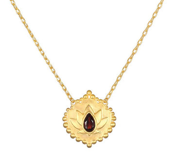 Satya Grounded In Strength Garnet Lotus Necklace