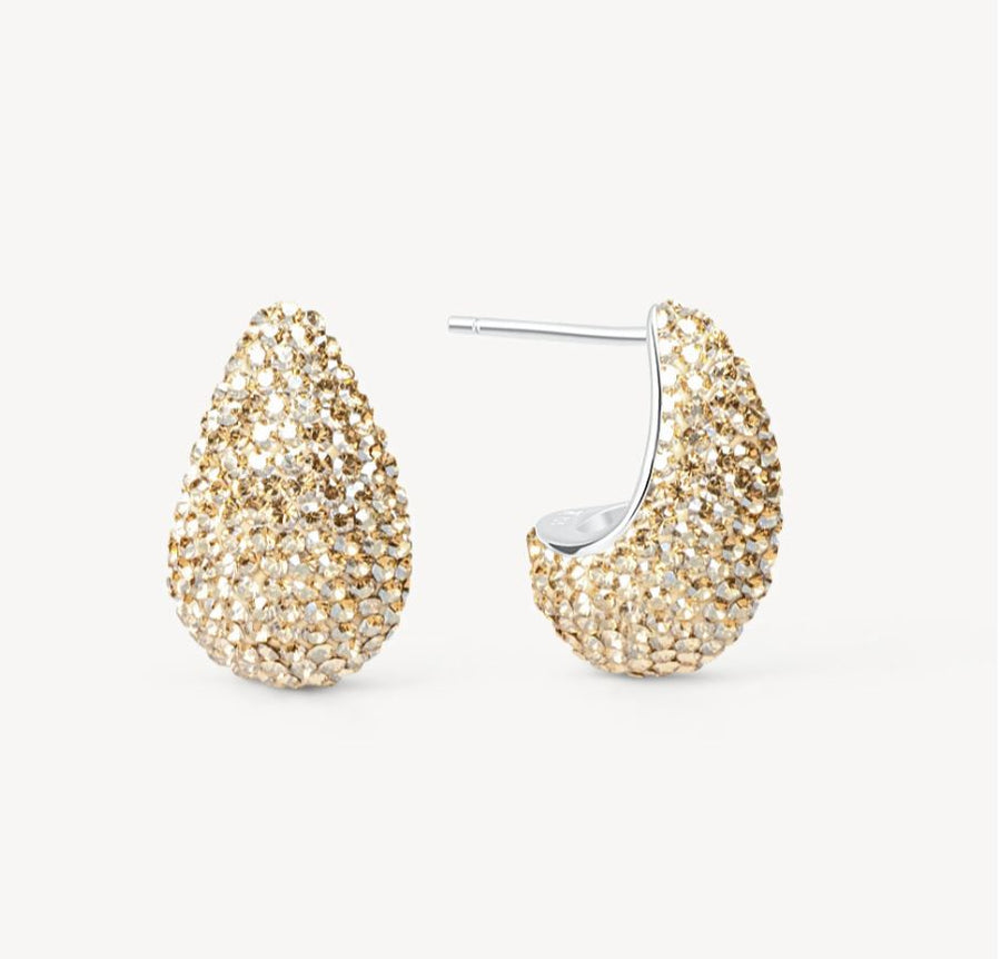 Hillberg and Berk Silver Mini Soft Gold Dream Puff Earrings