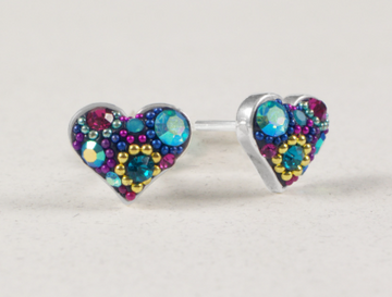 Mosaico Litmus Vibrant Heart Studs