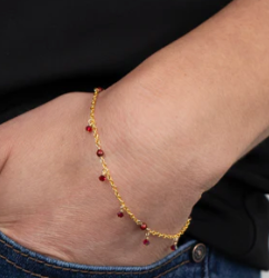Holly Yashi Cranberry Cora Pearl Beaded Bracelet