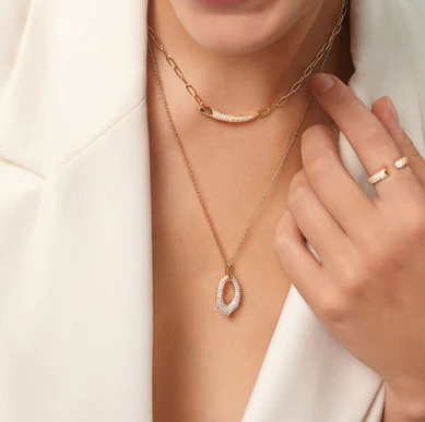 Ania Haie Gold Pave Arrow Necklace
