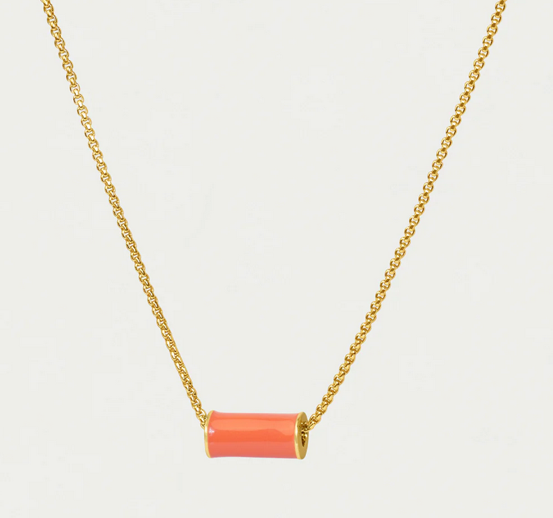 Dean Davidson Coral Enamel Mini Tube Necklace