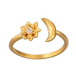 Satya Spirit In Transformation Lotus and Moon Ring