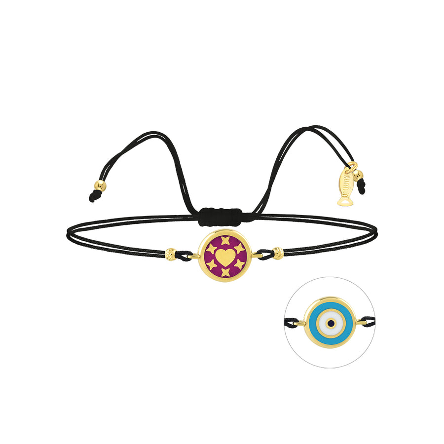 Kurshuni Gold Heart Jewel Eye Bracelet