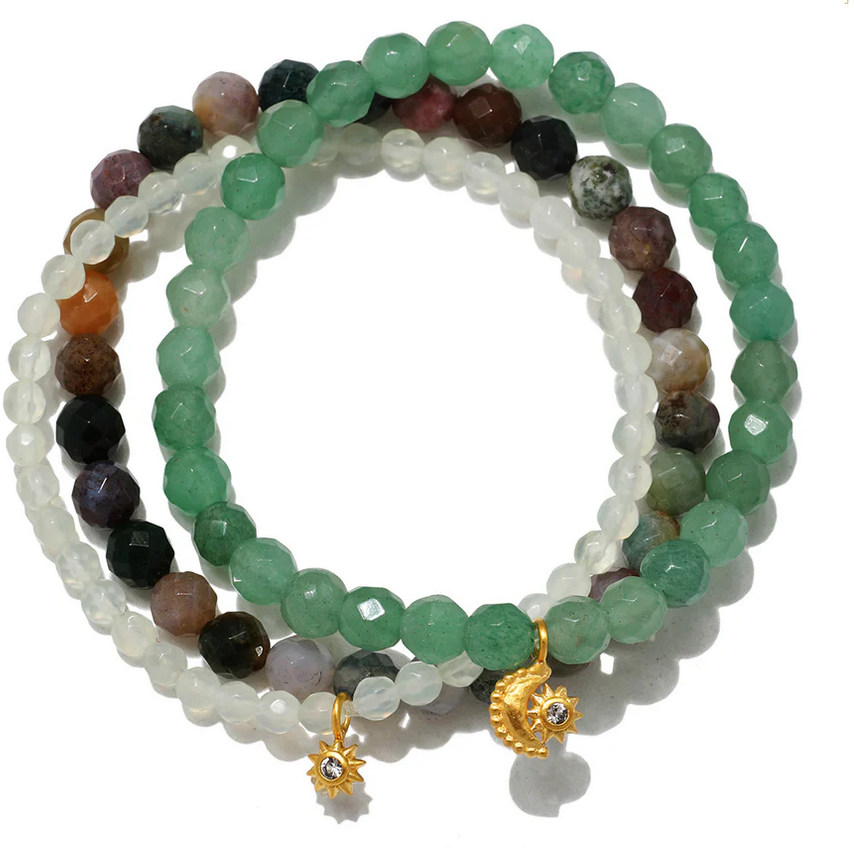 Satya Manifest Peace Gemstone Bracelet Set