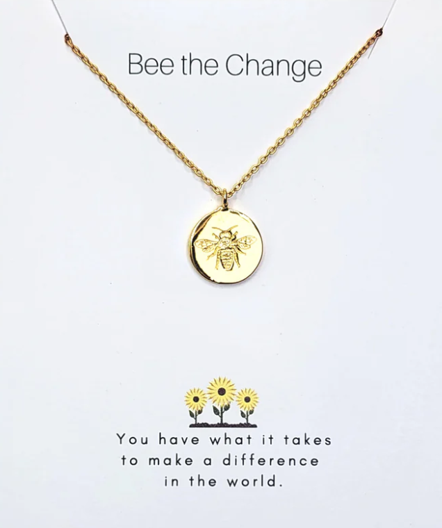 Heart And Lotus Gold Bee The Change Necklace