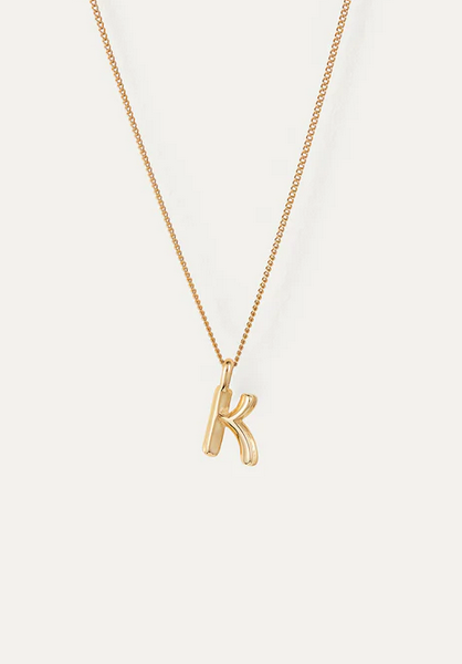 Jenny Bird Small Gold Monogram K Necklace