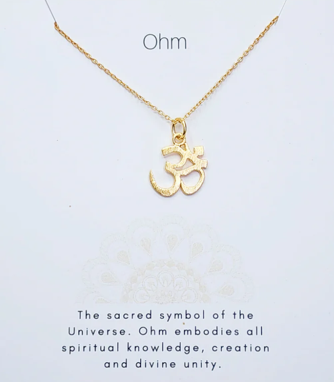 Heart And Lotus Gold Ohm Necklace
