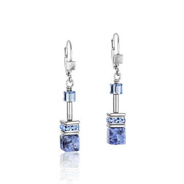 Coeur De Lion Sodalite Blue Geo Cube Drop Earrings