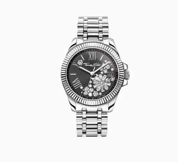 Thomas Sabo Silver And Black Divine Flower Watch