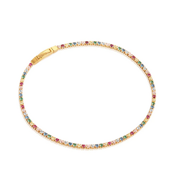 Sif Jakobs Gold 'Ellera' Rainbow 6.3 Inch Tennis Bracelet