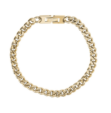 ARZ 6mm Gold Curb Link Bracelet 9 Inches