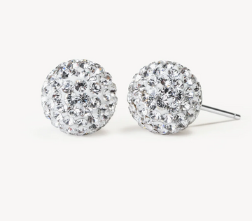 Hillberg And Berk Medium White Sparkle Studs