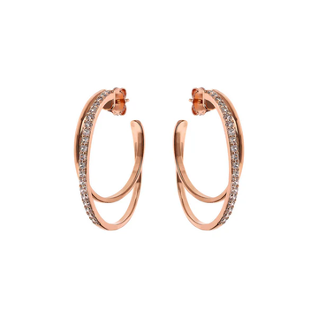 Bronzallure CZ Graduated Double Hoops