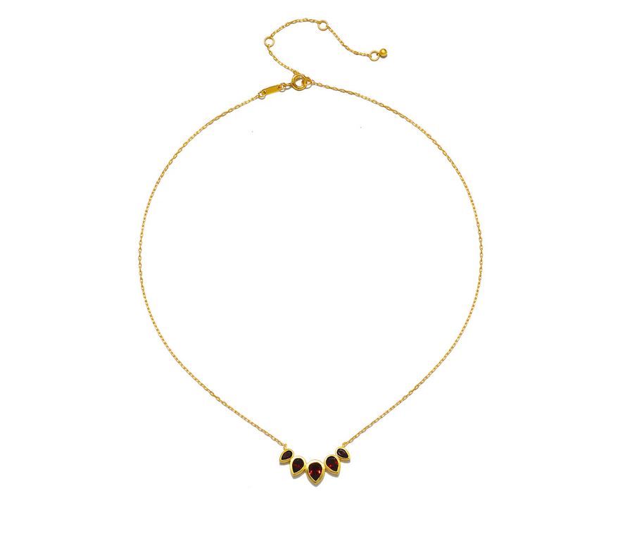 Satya Ignite Strength Garnet Petal Necklace