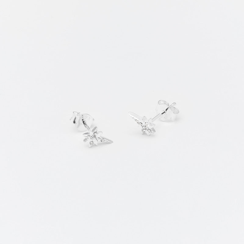 Marseille Sterling Silver North Star Stud Earrings