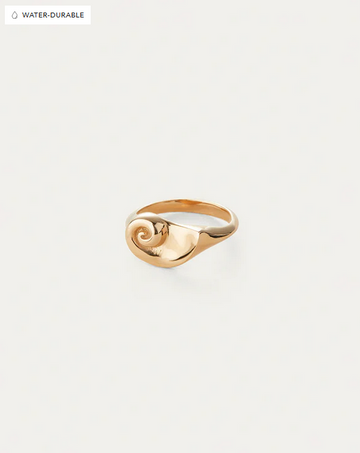 Jenny Bird Gold Lucille Signet Ring Size 3