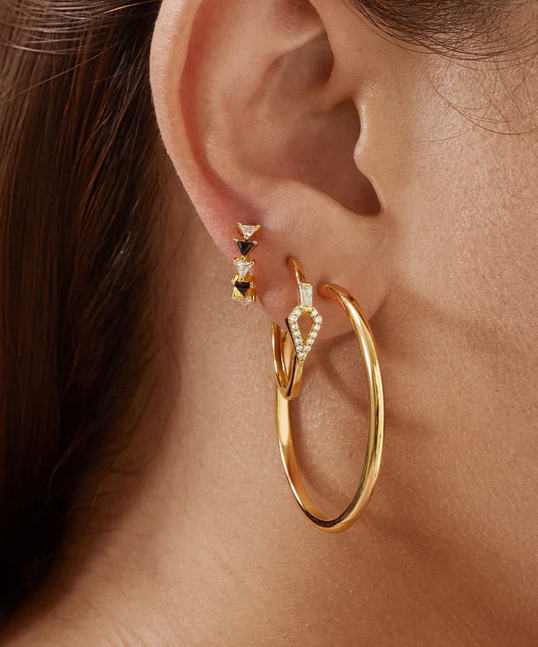 Ania Haie Gold Cubic Zirconia Geometric Hoops