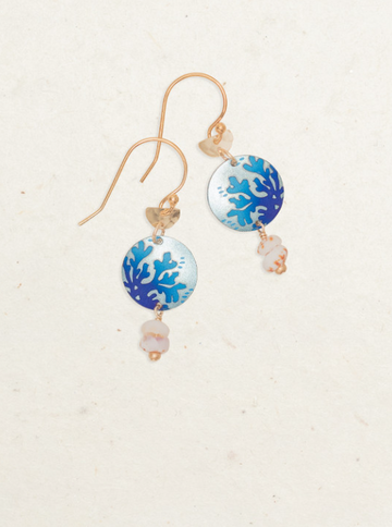 Holly Yashi Seashore Blue and Gold 'Coral Reef' Earrings