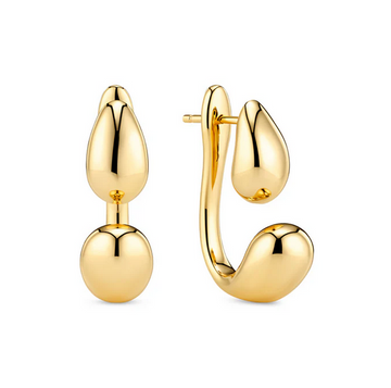 Sif Jakobs Gold Goccia Due Pianura Enhancer Earrings