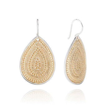 Anna Beck Two-Tone Silver and Gold Classic Large Teardrop Earrings