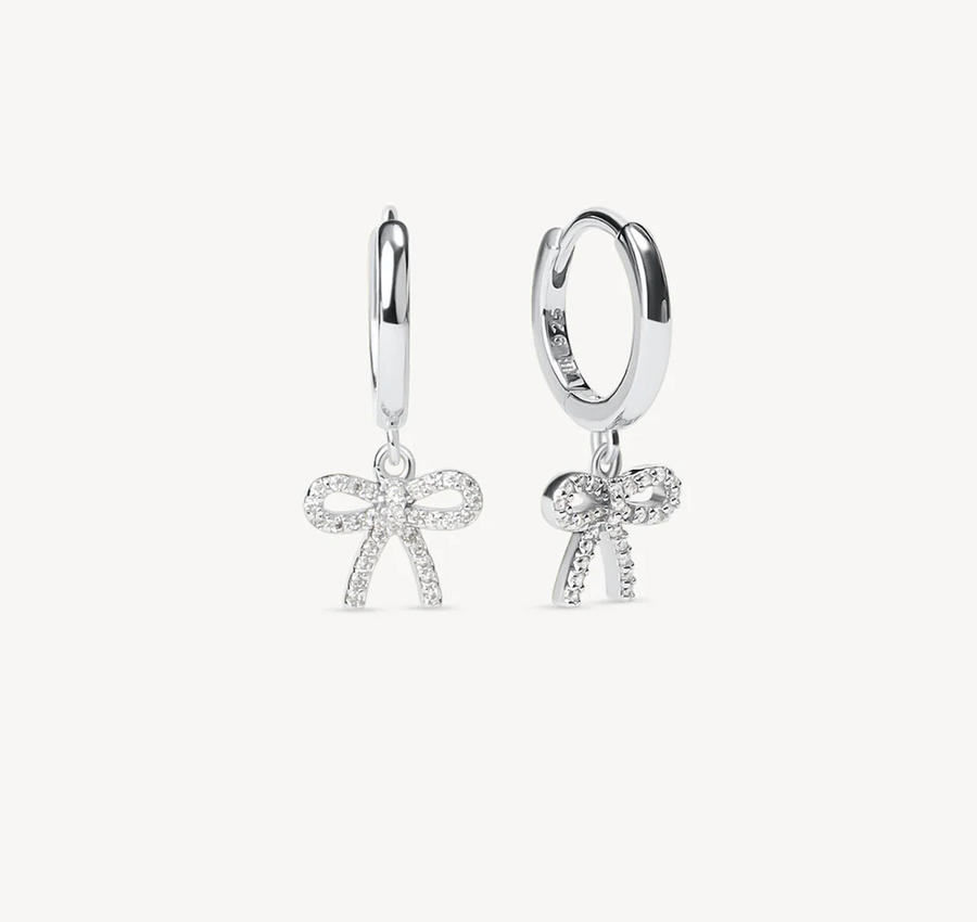 Hillberg And Berk Silver Baby Bow Drop Huggies