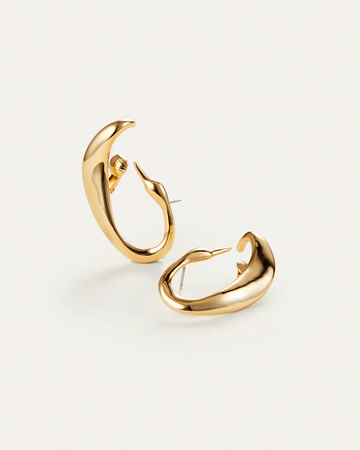 Jenny Bird Gold Egret Climber Earrings