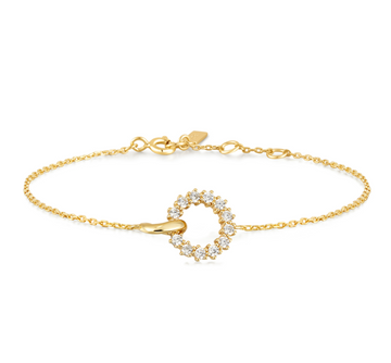 Ania Haie Gold Interlinked Circles Pave Bracelet