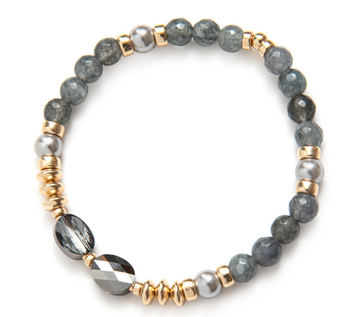 Beblue Gold Happy In Grey 'Be Chic' Bracelet