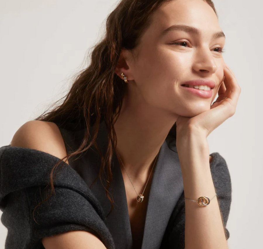 Ti Sento Two Tone Striking X Studs