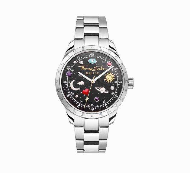 Thomas Sabo Silver And Black Galaxy Watch