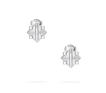 Birks Muse Guilloche Sterling Silver Studs