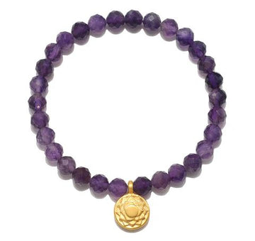 Satya Crown Chakra Amethyst Stretch Bracelet