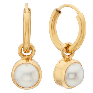 Anna Beck Gold Pearl Charm Earrings