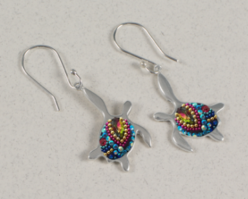 Mosaico Litmus Waving Turtle Earrings