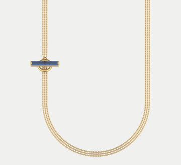 Dean Davidson Revival Blue Denim Long Chains Necklace