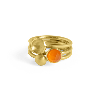 Dean Davidson Orange Onyx Sol 3-Stack Ring Size 8