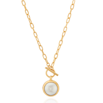 Anna Beck Gold Pearl Toggle Chain Necklace