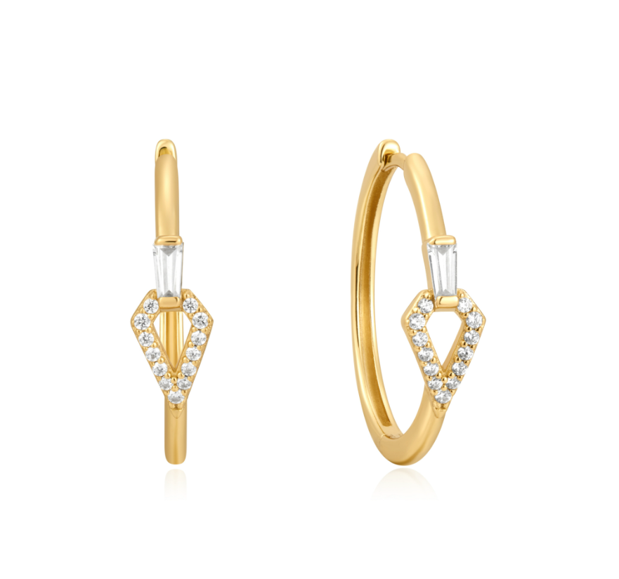 Ania Haie Gold Cubic Zirconia Geometric Hoops