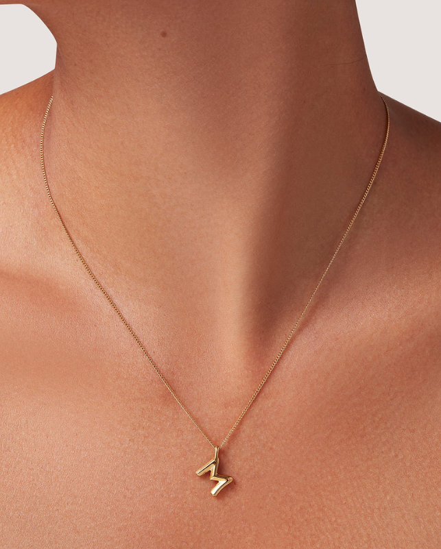Jenny Bird Small Gold Monogram M Necklace