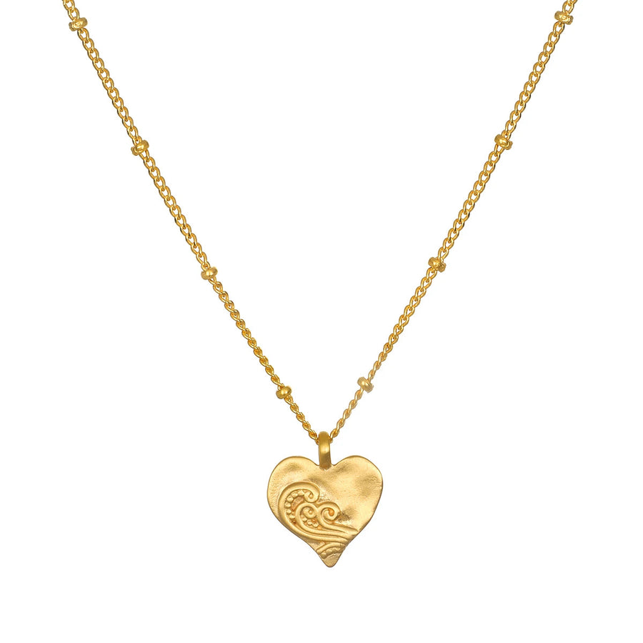 Satya Gold Paisley Heart Necklace