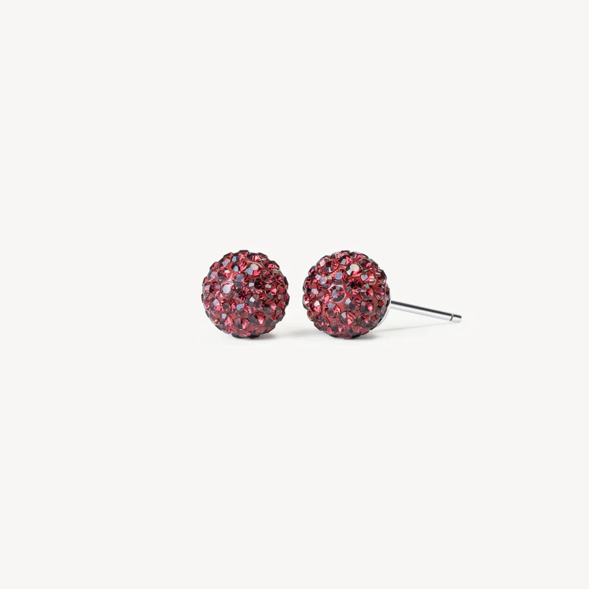 Hillberg And Berk Small Merlot Sparkle Ball Studs