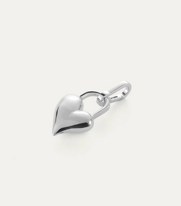 Jenny Bird Silver Padlock Heart Charm