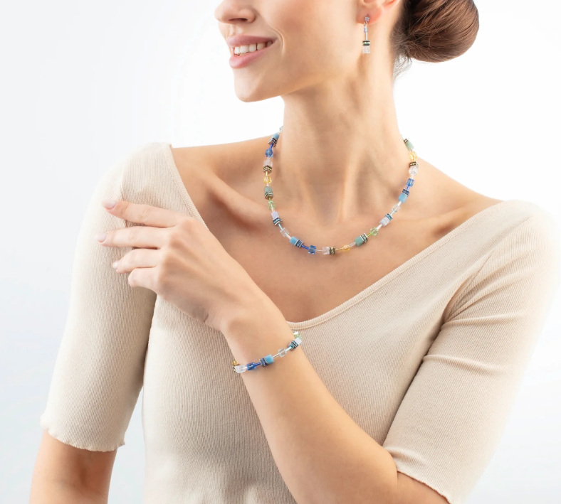 Coeur De Lion GeoCUBE® Aqua And Green Drop Earrings