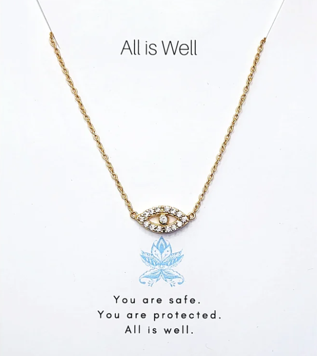 Heart And Lotus Gold All Is Well Necklace